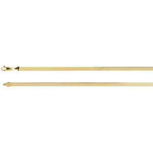 14k Yellow Gold 3.8mm Solid Flexible Herringbone 18" Chain