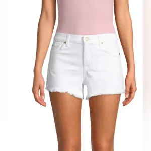 7 For All Mankind Denim Cut-Off Shorts 30 White