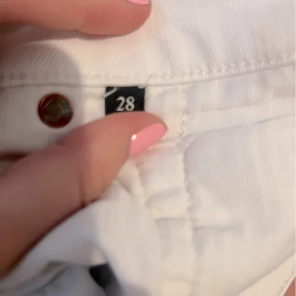 7 For All Mankind Denim Cut-Off Shorts 30 White