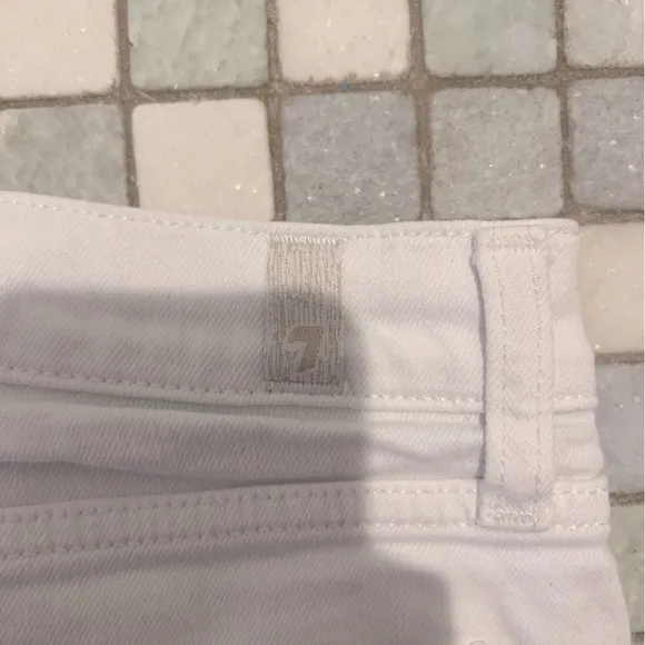 7 For All Mankind Denim Cut-Off Shorts 30 White