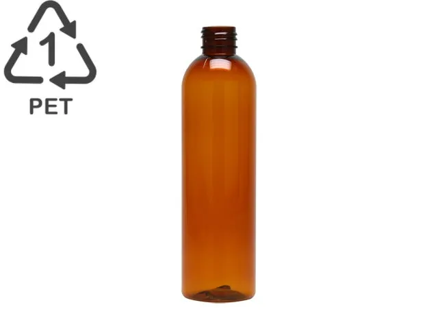 8 OZ Amber PET Plastic Bottles For Personal Care & Cosmetic Packaging (Pack Of 10)