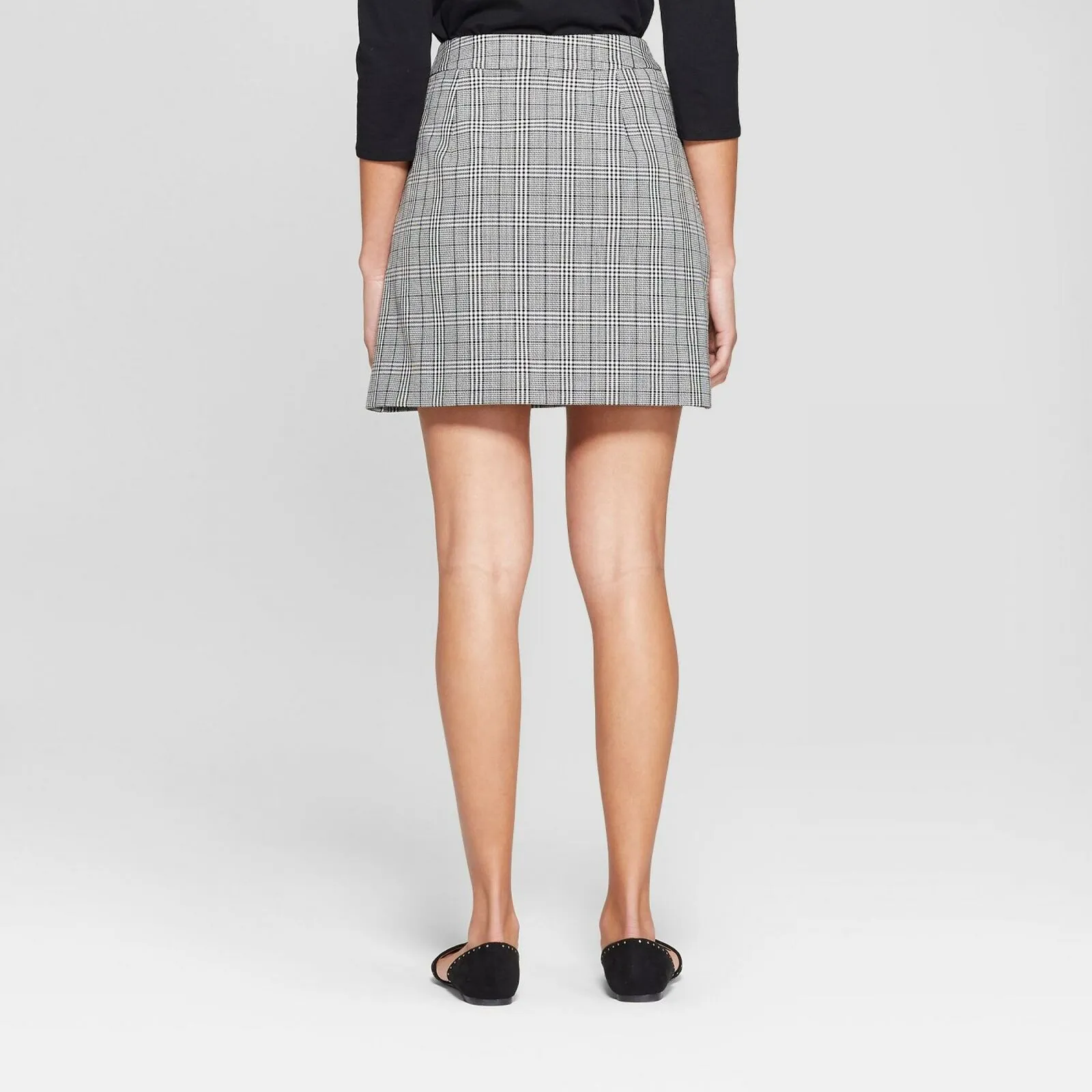 A New Day Women's Plaid Menswear Wrap Mini Skirt