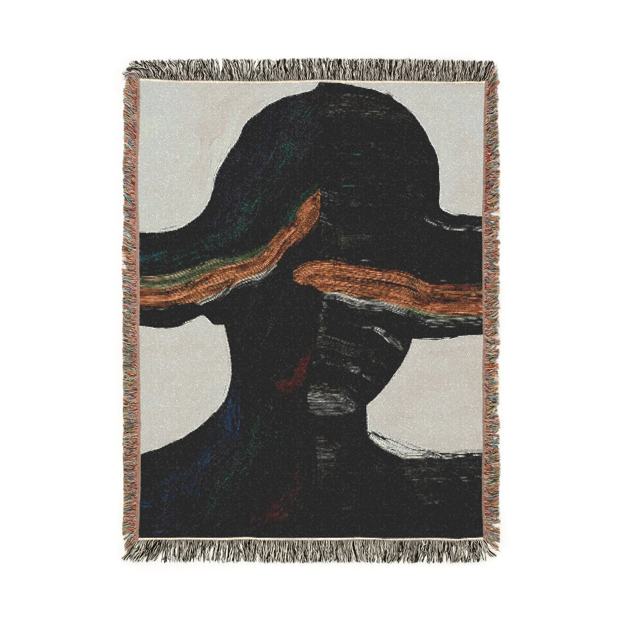 Abstract Duality Flowing Contrast Woven Blanket