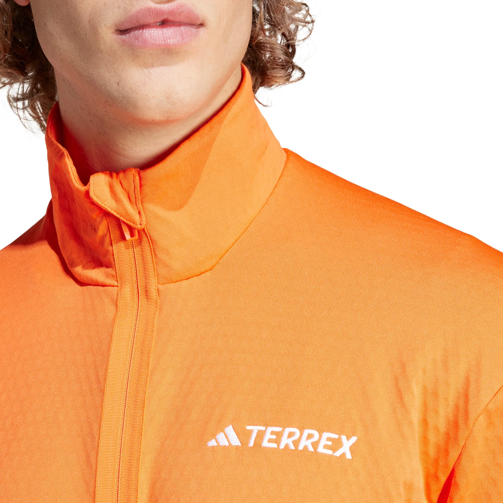 adidas Terrex Multi Light Full Zip Long Sleeve Mens Walking Top - Orange
