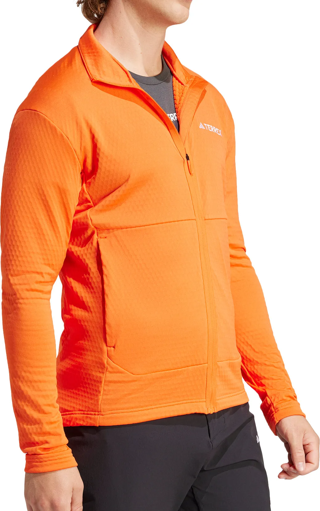 adidas Terrex Multi Light Full Zip Long Sleeve Mens Walking Top - Orange