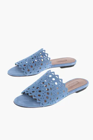 Alaia Perforated Suede VIENNE Sliders