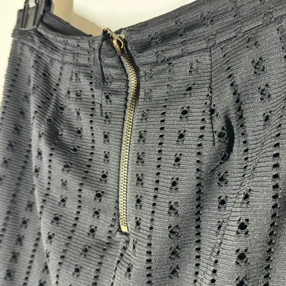 Anthropologie Moulinette Soeurs Black Eyelet Lace Trumpet Skirt Size Small