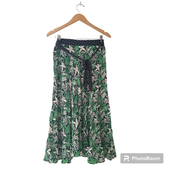 🦚Anthropologie Velvet By Graham &amp; Spencer Susannah Wrap Midi Skirt. Size S
