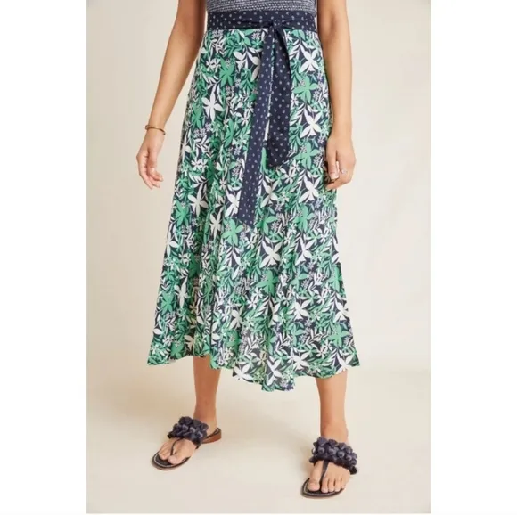 🦚Anthropologie Velvet By Graham &amp; Spencer Susannah Wrap Midi Skirt. Size S