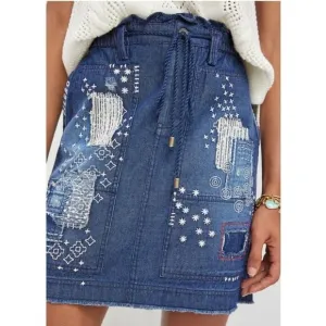 Anthropologie Pilcro Patchwork Denim Mini Skirt