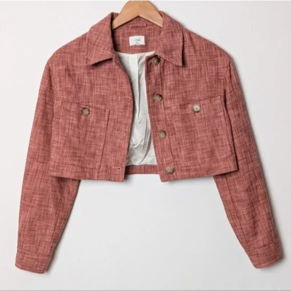 ARITZIA WILFRED Little Cropped Jacket Tweed XXS Aritzia