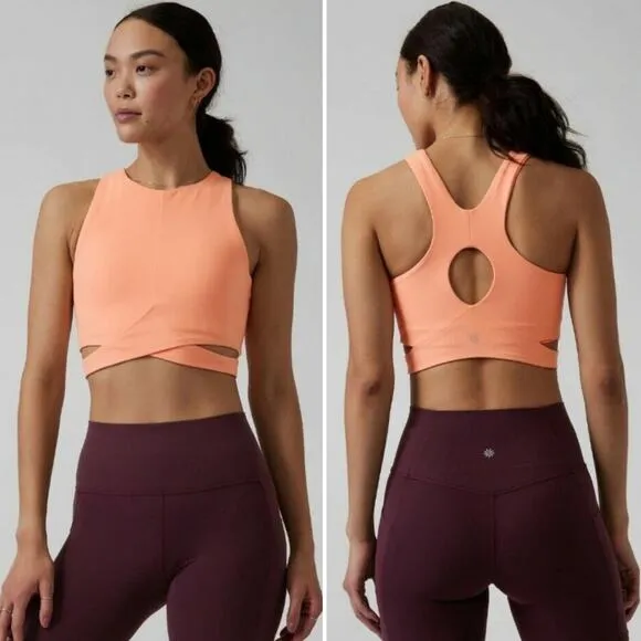 Athleta Conscious Cut Out Crop Tank Sports Bra