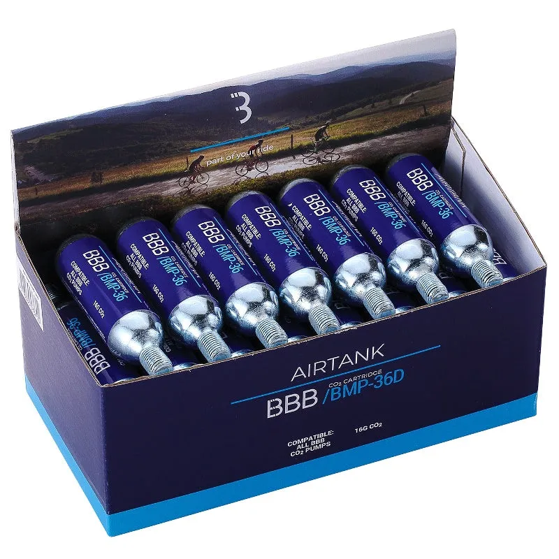 BBB - AirTanks 16g Co2 Cartridges, 30pc Display Box