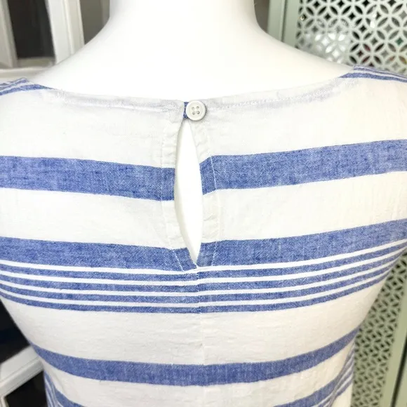 beachlunchlounge Alina Striped Linen Blend Shift Dress