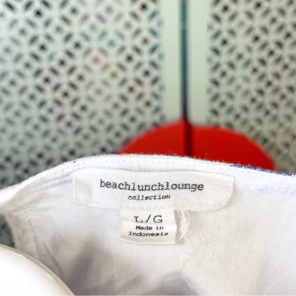 beachlunchlounge Alina Striped Linen Blend Shift Dress