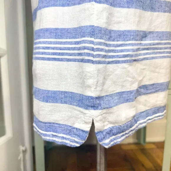 beachlunchlounge Alina Striped Linen Blend Shift Dress