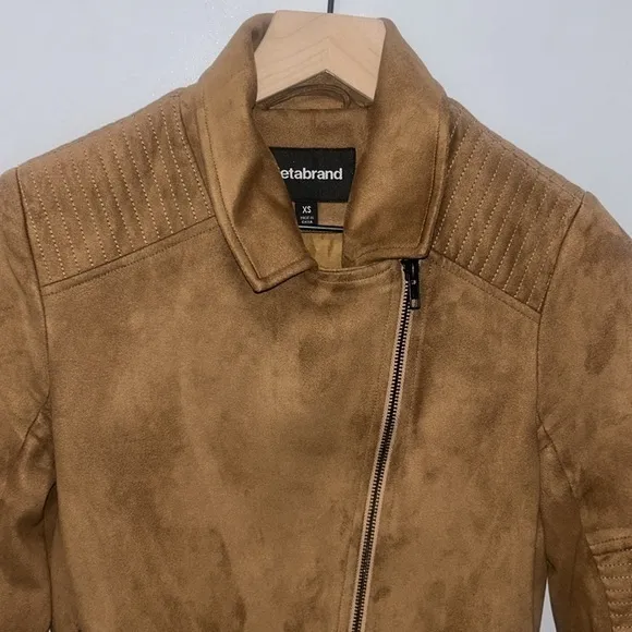 BetaBrand Vegan Suede Moto Jacket Womens Size‎ XS