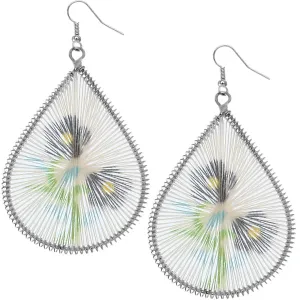 Black Floral Woven Teardrop Dangle Earrings