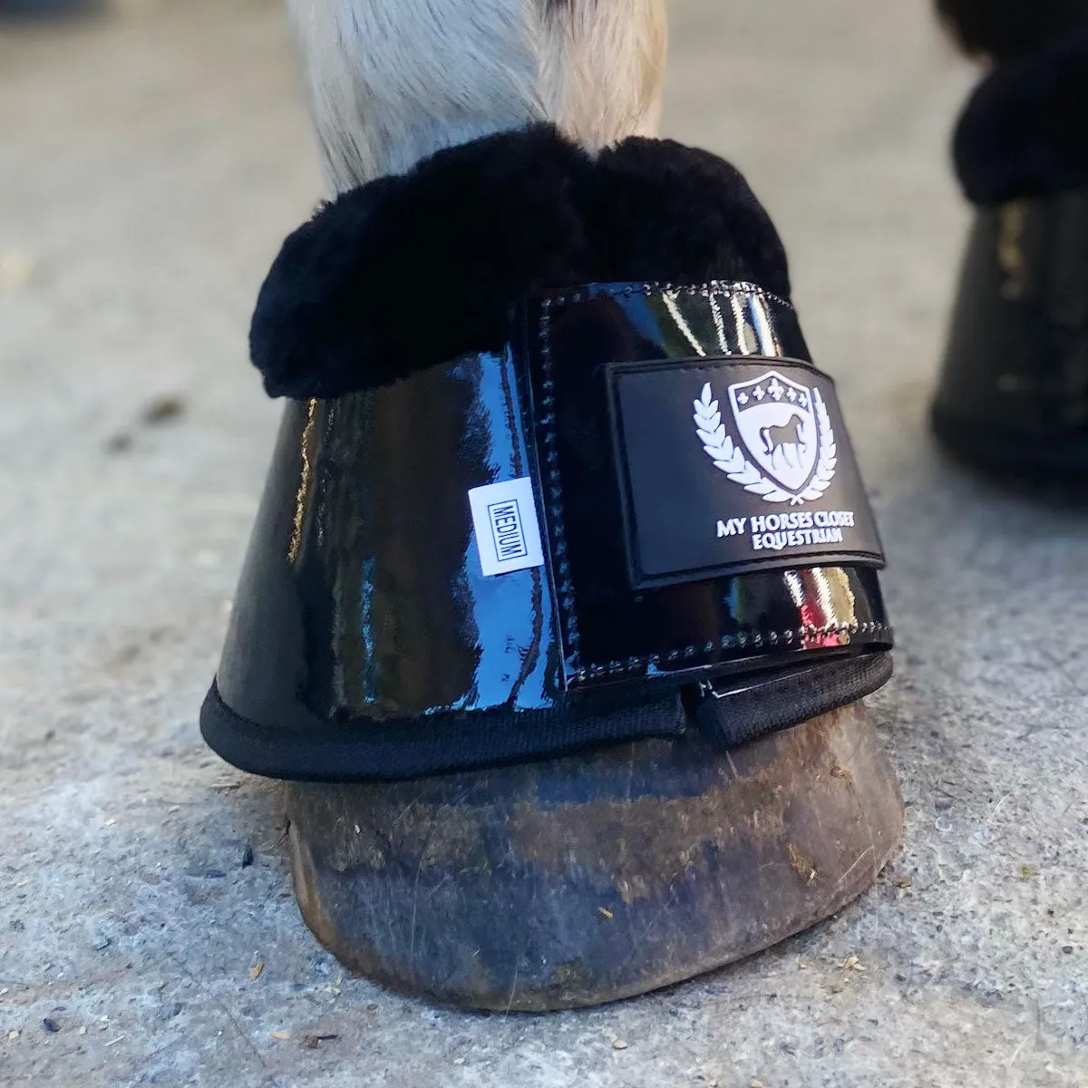 Black Glossy Overreach Bell Boots