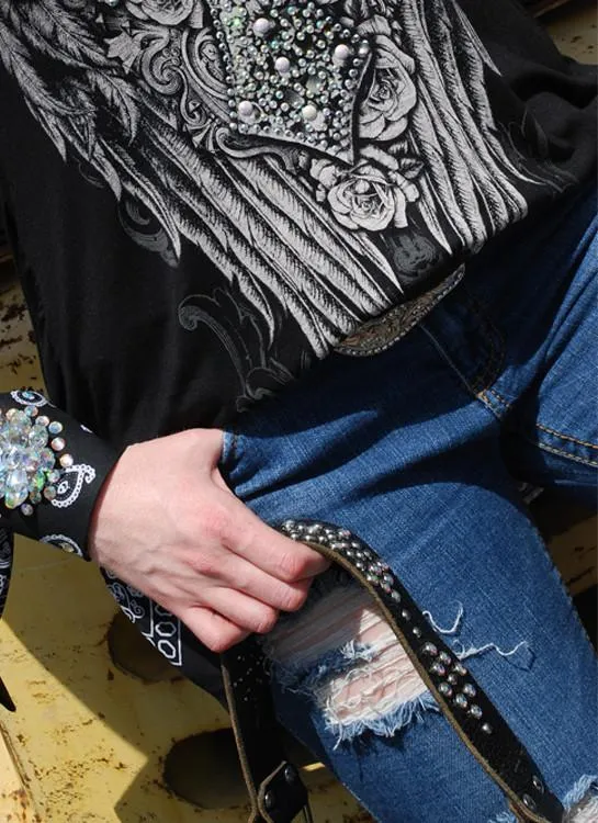 Black Suede Cowgirl Purse