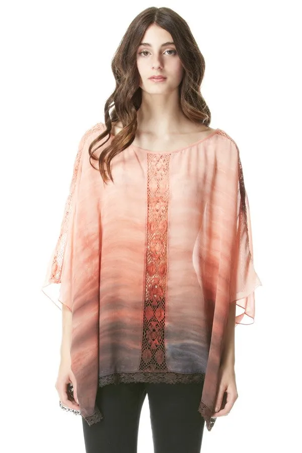 Boatneck Silk Butterfly Kaftan