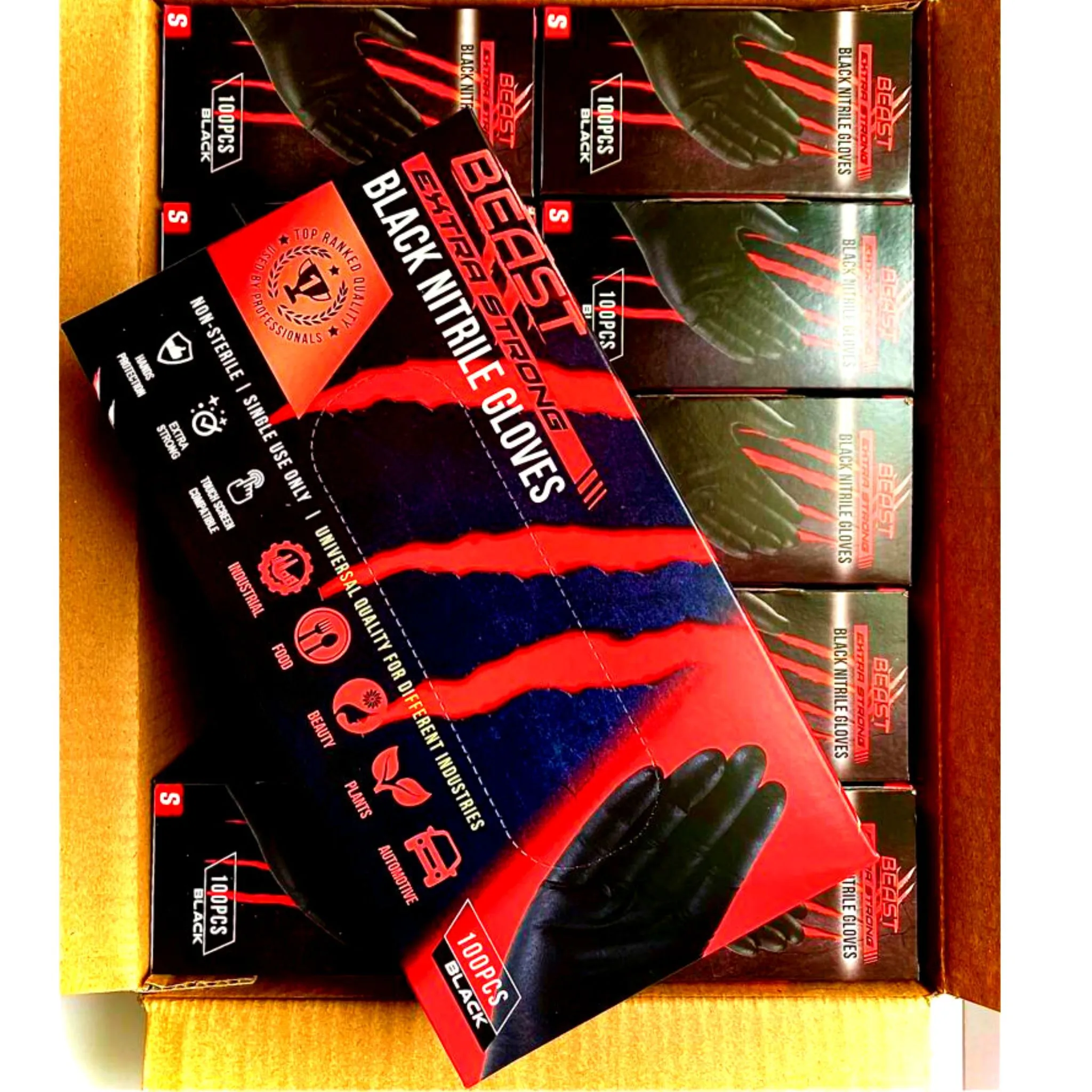 BOX PACK - Black Nitrile Gloves - 1000 Pack