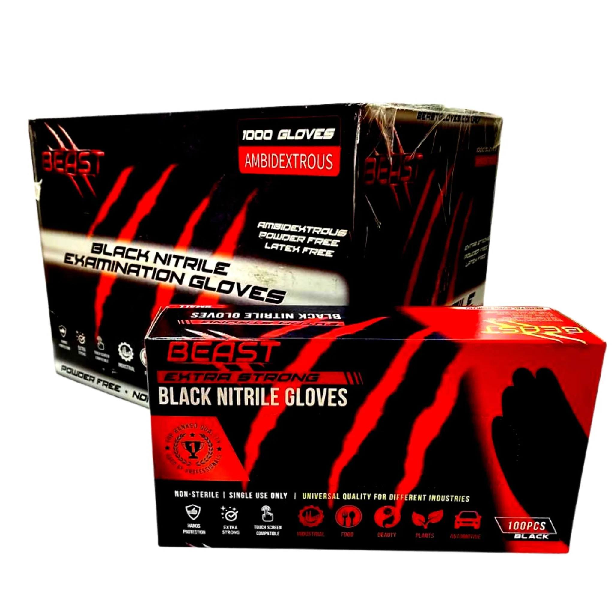 BOX PACK - Black Nitrile Gloves - 1000 Pack