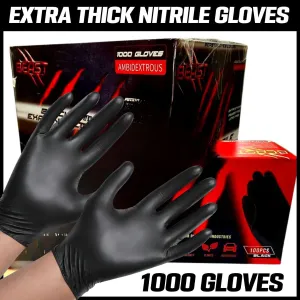 BOX PACK - Black Nitrile Gloves - 1000 Pack