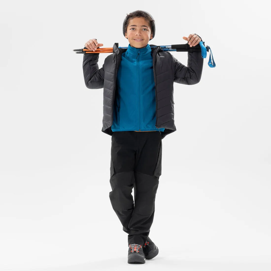 BOYS’ PADDED HIKING JACKET HYBRID AGED 7-15