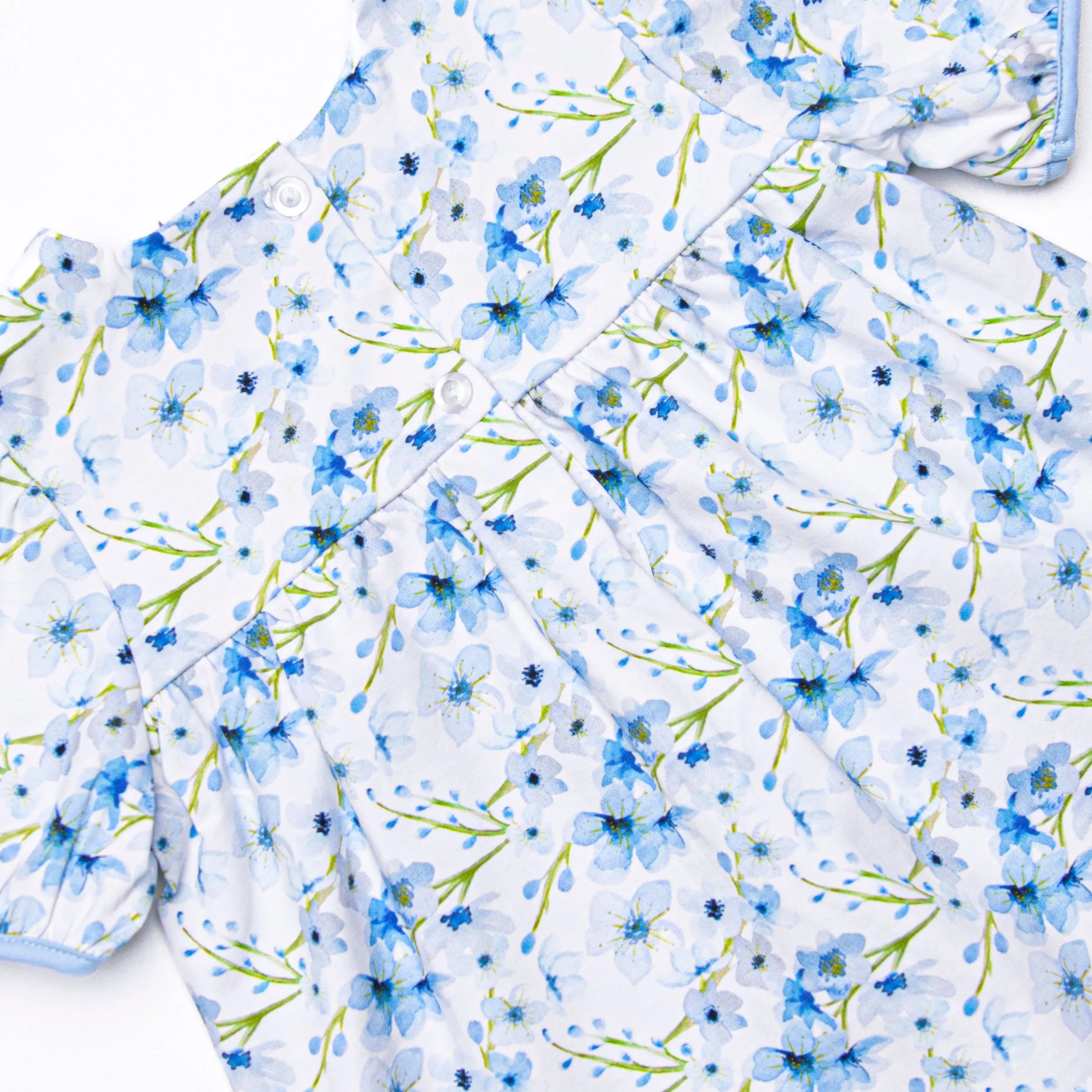Breezy Blue Florals Short Set, Blue