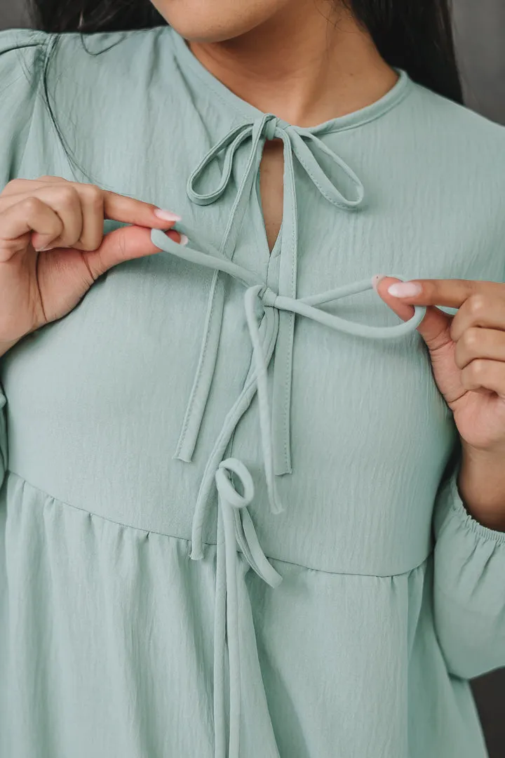 Breezy Bow Baby Doll Dress | Aloe