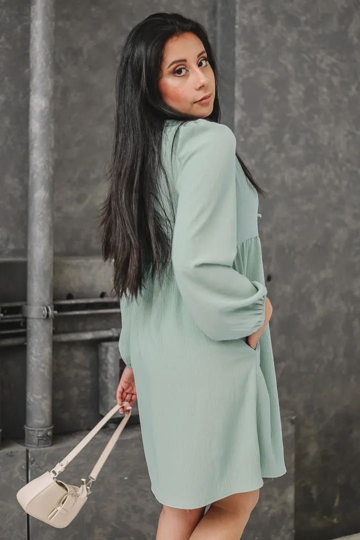 Breezy Bow Baby Doll Dress | Aloe