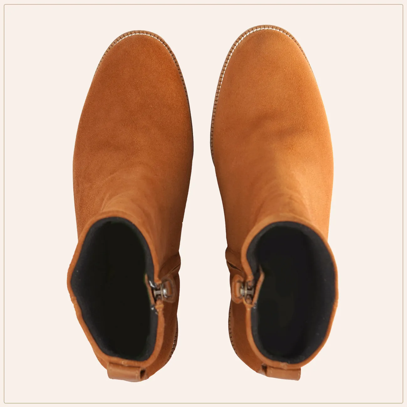 Camel Ankle Wedge Bootie