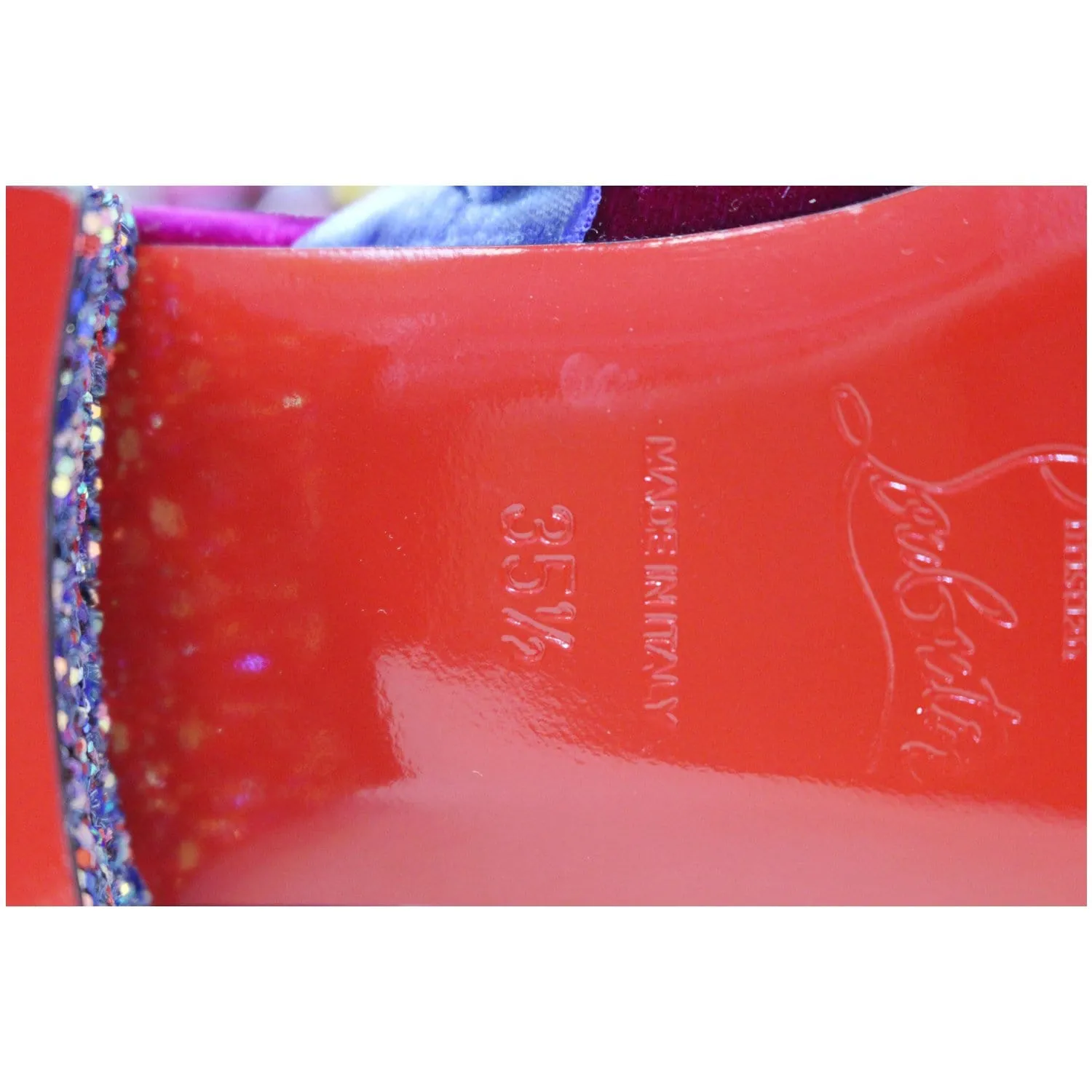 CHRISTIAN LOUBOUTIN Babouchkaflor Velvet Red Sole Mule Flats US 5