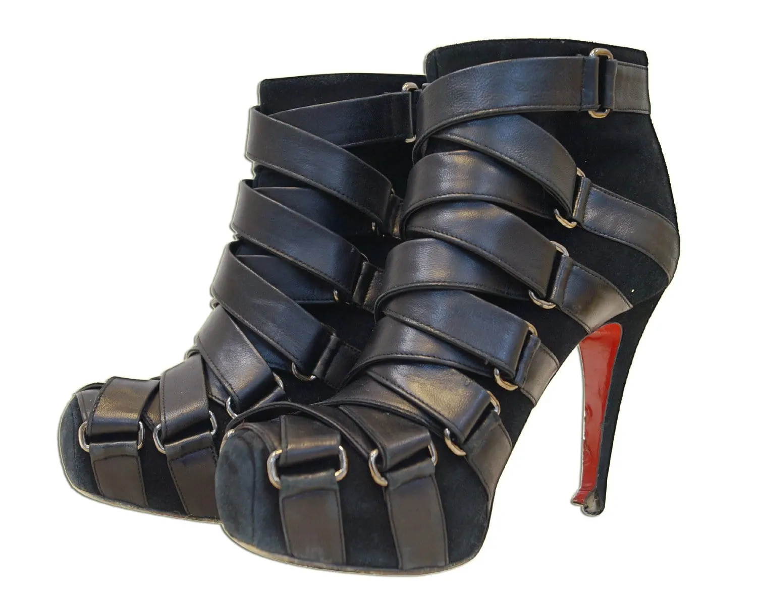 Christian Louboutin Nitoinimoi Bandage 120mm Ankle Boots Size 35.1/2 - Sale