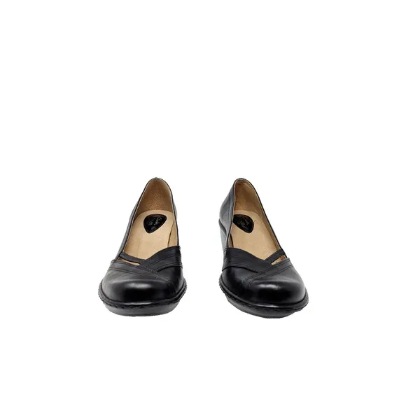 Clarks Artisan Sugar Sky Black Leather Slip On Shoes Pumps Women's Size 7M