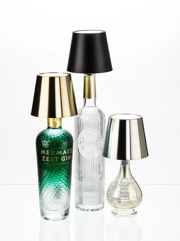 Classic Shade LED Bottle Stopper Light - Brushed Gold