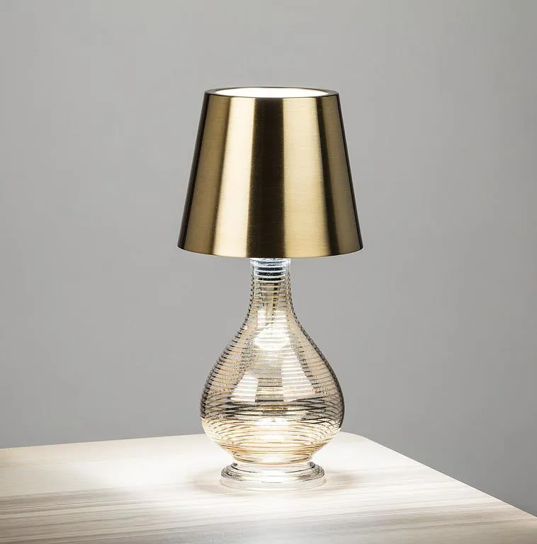 Classic Shade LED Bottle Stopper Light - Brushed Gold