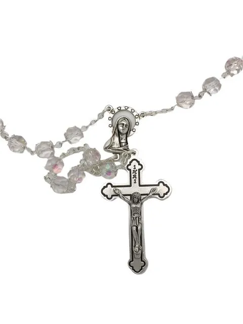 Clear Crystal Cut and Capped Rosary