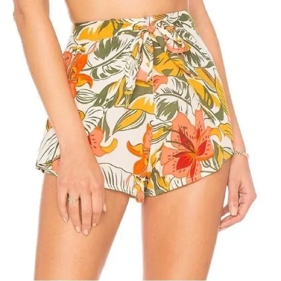 Cleobella Almati Short Tropical Boho Tie Front Resort size M