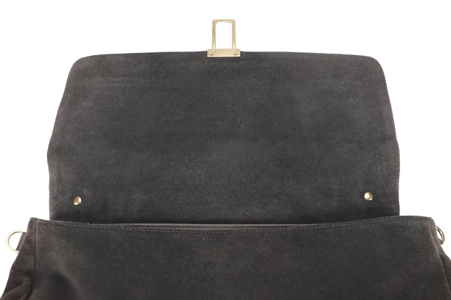 COCCINELLE GRAY COLOR SUEDE 2 WAY USE BAG WITH DUST COVER