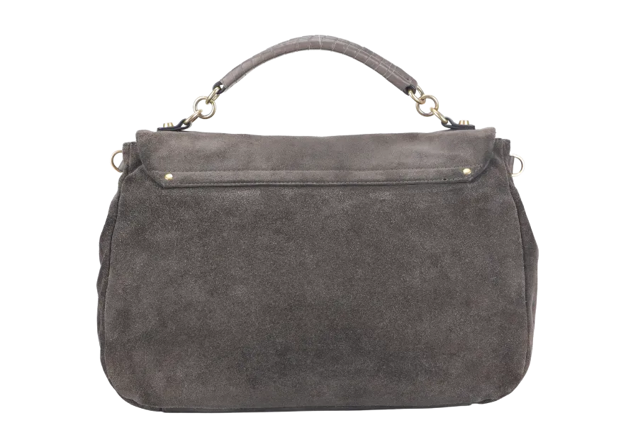 COCCINELLE GRAY COLOR SUEDE 2 WAY USE BAG WITH DUST COVER