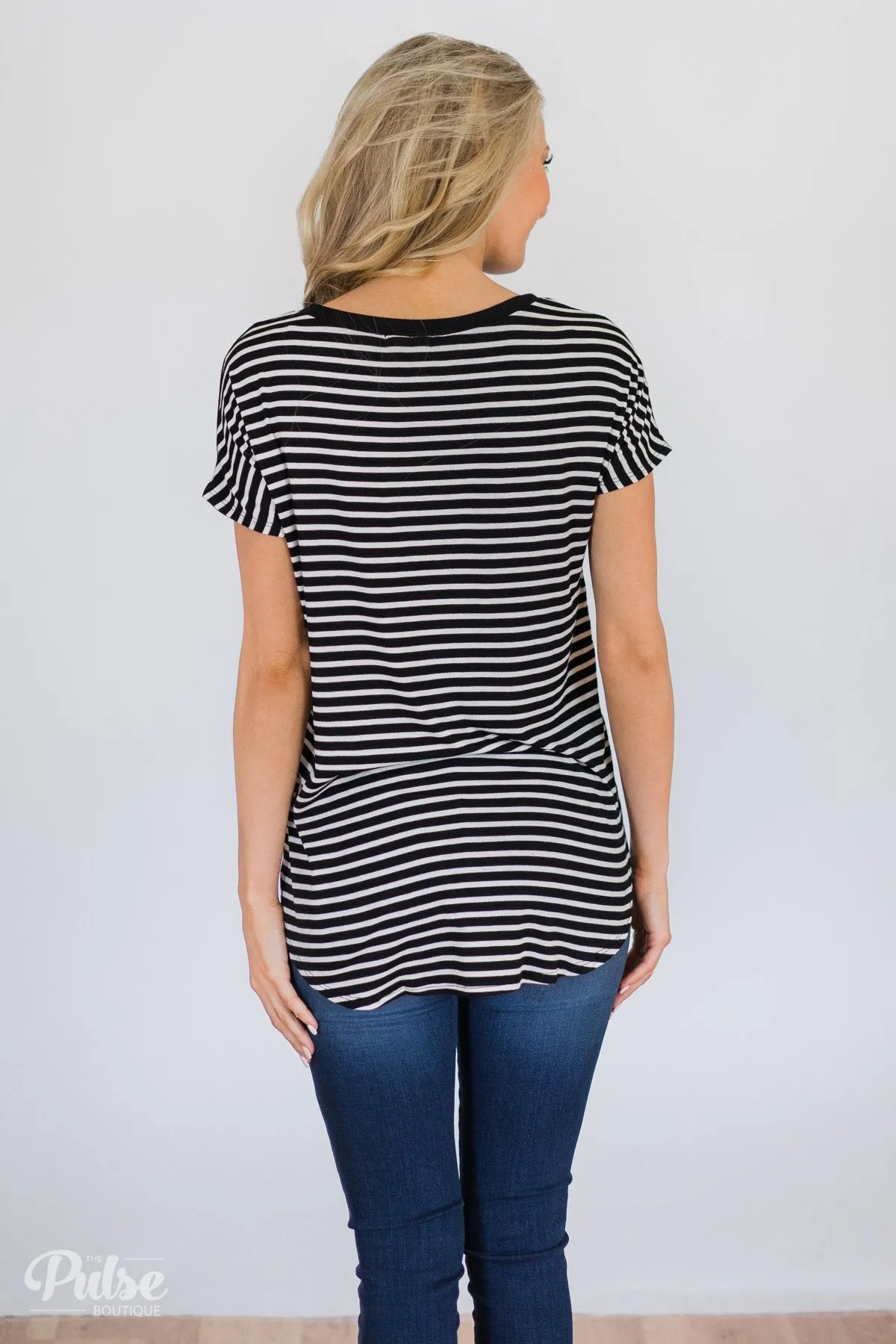 Could It Be Suede Pocket Top- Black