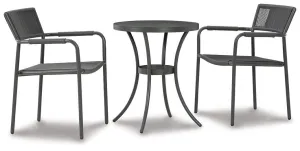 Crystal Breeze Gray 3-Piece Table and Chair Set