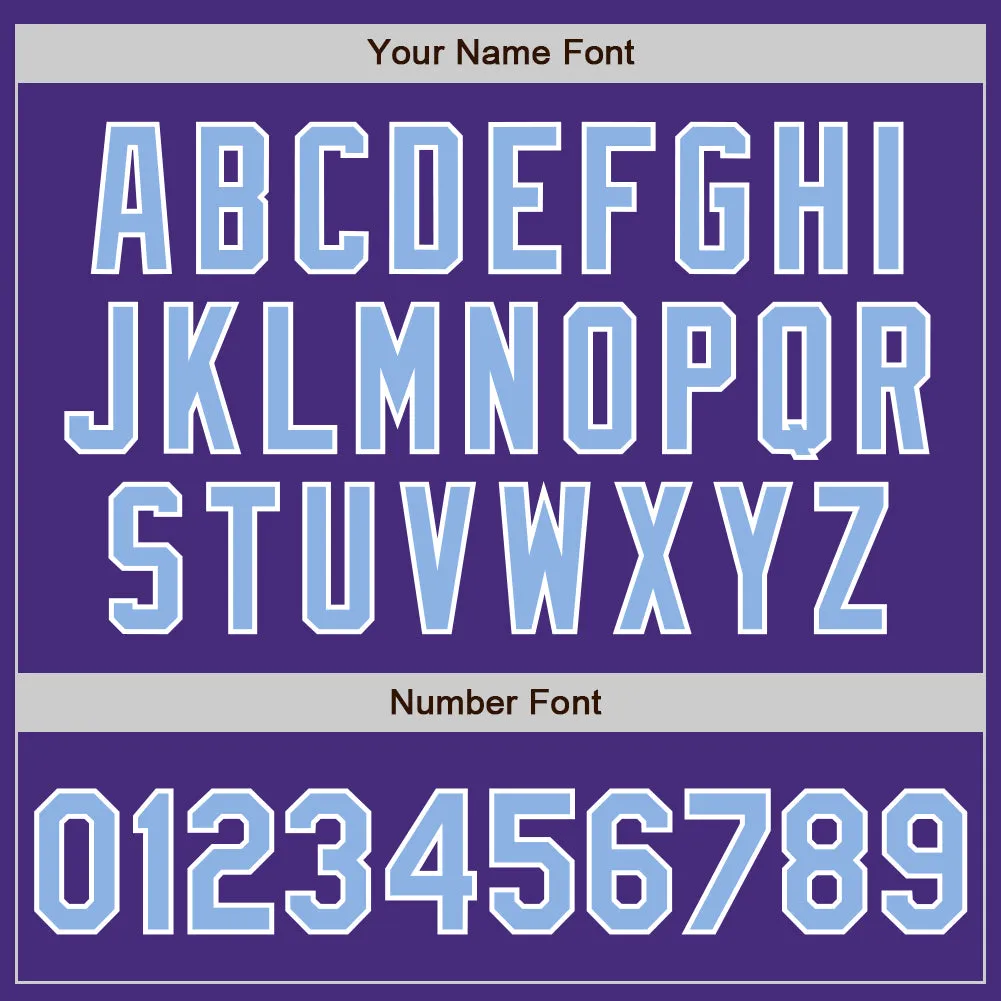Custom Purple Light Blue-White Authentic Baseball Jersey