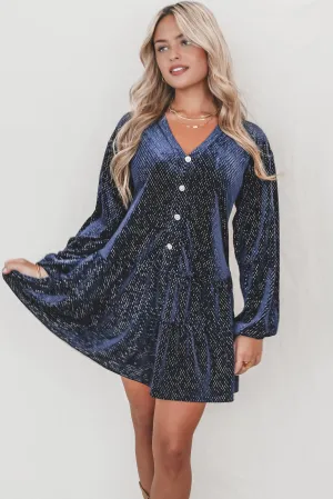 DEAL Sparkle On My Side Velvet Babydoll Dress