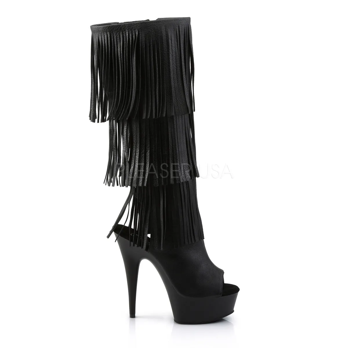 DELIGHT-2019-3  Black Faux Leather/Black Matte