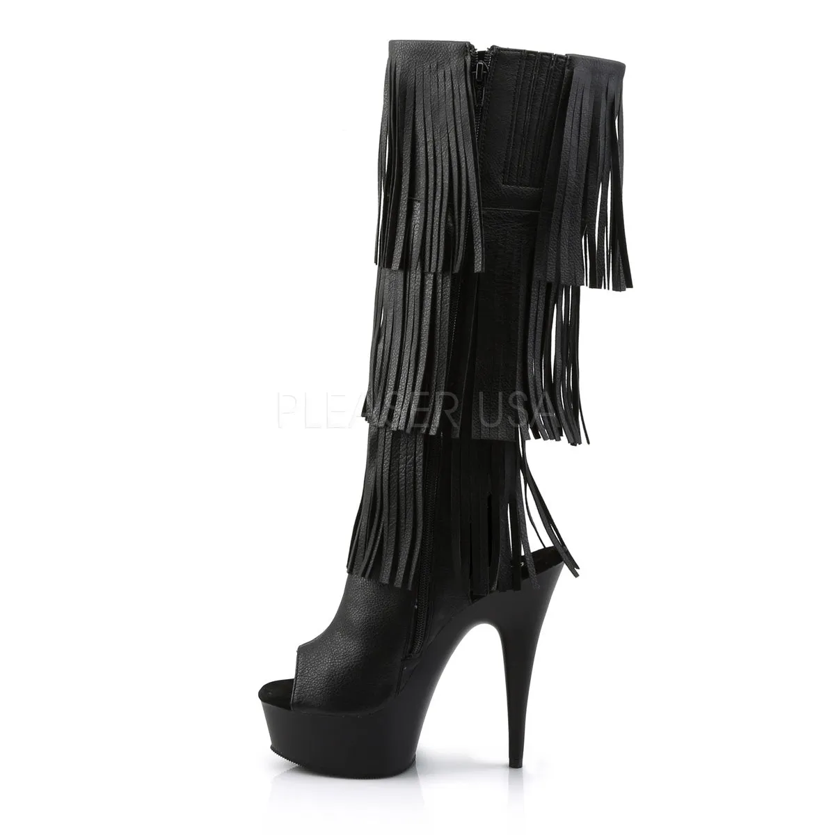 DELIGHT-2019-3  Black Faux Leather/Black Matte