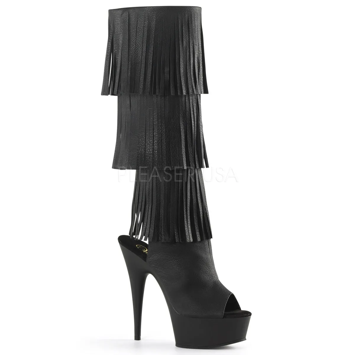 DELIGHT-2019-3  Black Faux Leather/Black Matte