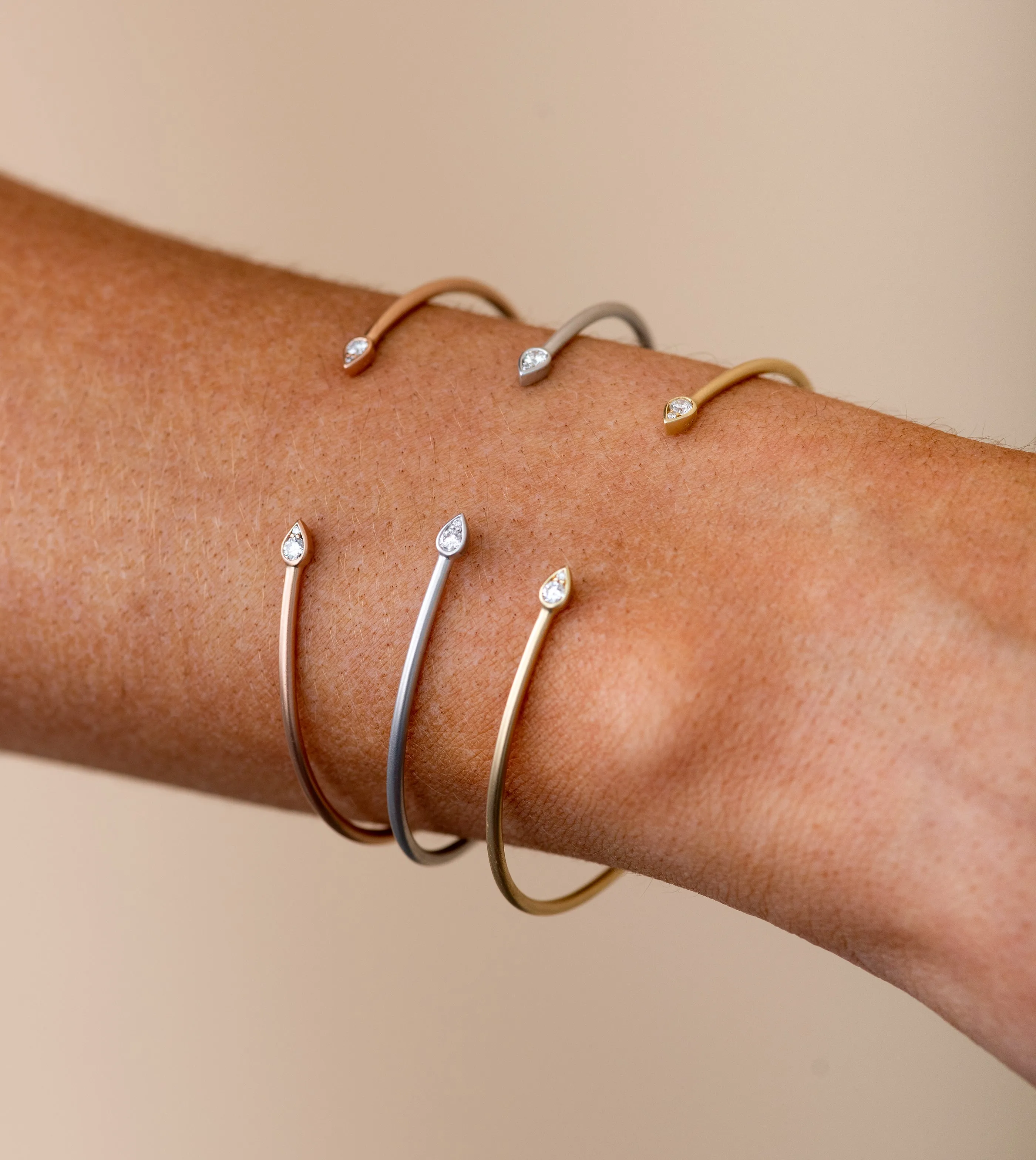 Diamond Pear Shape Flexible Bangle
